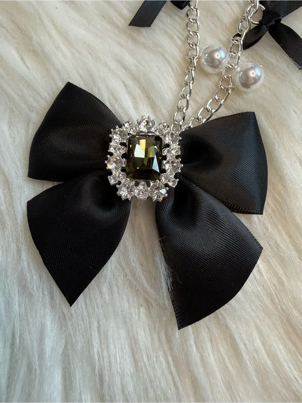 maison de FLEUR Japan black Bow ribbon charm New